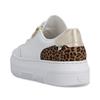 Rieker Platform Trainer With Side Zip - White Leopard